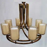 لوستر ۸ و ۴ شعله مدل فلزی و دو رینگ|لوستر و چراغ آویز|گنبد کاووس, |دیوار