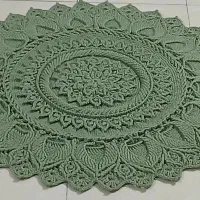 فرشینه دستبافت  1متری قطر دقیق سبز سرمه ای