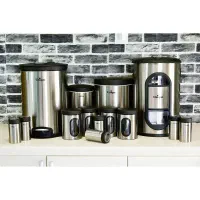 سرویس آشپزخانه یونیک 14 پارچه استیل با درب مشکی