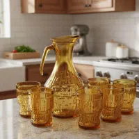 ست پارچ و لیوان عسلی طرح ایتالیایی (در حد نو)