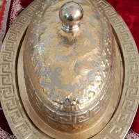 اشیاء عتیقه بره خوری برنجی وارداتی تسبیح سندلوس