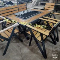 میز آتشدان دور چوب /مشعل خطی