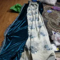 پرده حریر ترک با والن مخمل|پرده، رانر، رومیزی|تهران, بهاران|دیوار