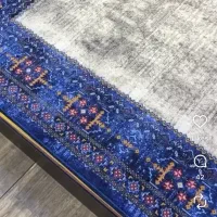 فروش فرش  ابریشم آبی