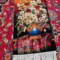 تابلو فرش دستباف گلدان بابونه با چله کشی پنبه ای|تابلو فرش|فسا, |دیوار