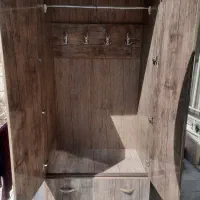 کمد لباس چوبی جادار دو درب + ۲ کشو