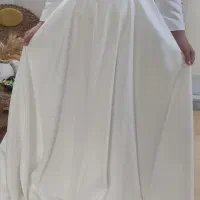 لباس سفید عقدی شیک و ترند با سردوشی