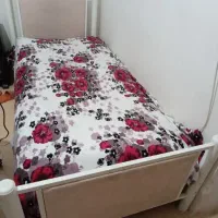 دو عدد تخت یک نفره فلزی همراه میز آرایش فلزی|تخت و سرویس خواب|تویسرکان, |دیوار