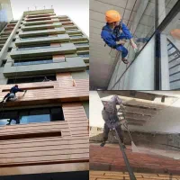 پیچ رولپلاک سنگ نما.شستشوی ساختمان طناب کار نماشوی