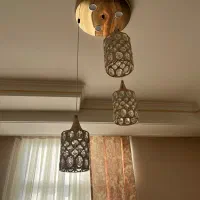 لوستر سه شاخه کریستالی