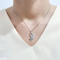 گردنبند نقره فرشته روی ماه گیرل تولد کادو ۱۲-۰۷۵