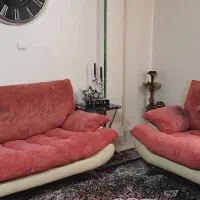 مبلمان ۶ نفره چرمی با پارچه مخمل بازسازی شده|مبلمان خانگی و میز عسلی|تهران, تهرانسر غربی|دیوار