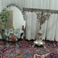 آینه و شمعدان طرح برنز