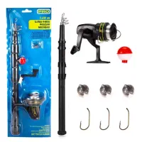 پک کامل ماهیگیری ست چوب چرخ نخ شناور سرب قلاب