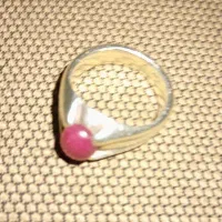 انگشتر یاقوت صورتی رکاب نقره قدیمی بدون شماره