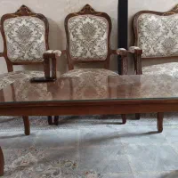 مبل چوبی هشت نفره|مبلمان خانگی و میز عسلی|ری, فیروزآبادی|دیوار