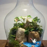 تراریوم (باغ شیشه‌ای) یک هدیه خاص و زیبا|گل و گیاه طبیعی|قم, نیروگاه|دیوار