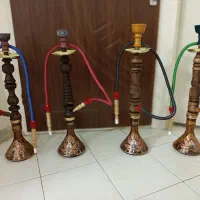 قلیان تنه چوب گردو ۵۰ سانتی،  چوبی مسافرتی، کرنو