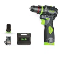 دریل شارژی 2 باطری براشلس چکشی دار پی ای پی