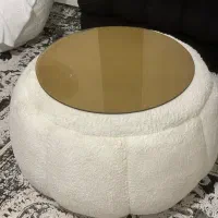 جلو مبلی با پارچه تدی سفید