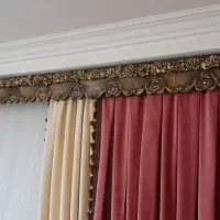 کنار پرده ها با کتیبه با هم وچوب پرده ی کنار ها|پرده، رانر، رومیزی|مراغه, |دیوار