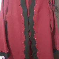 مانتو قرمز و کت سبز لباس مجلسی کوتاه