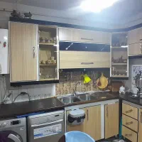 کابینت بدنه فلز درب ام دی اف  با گاز و سینک و هود