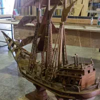 کشتی دکوری با چوب ساج