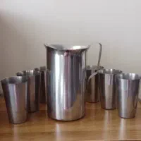 پارچ‌لیوان استیل قدیمی نو‌