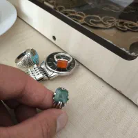 انگشتر دست‌ساز زنجان زمرد زامبیا