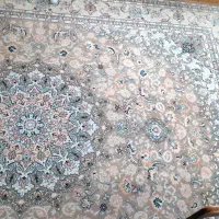 فرش ماشینی 12 متری زمینه کرم و فرش 6 متری