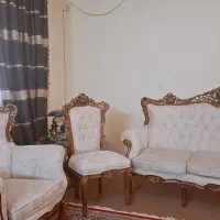 مبل سلطتنی و سرویس  ناهار خوری چوب گردو نو