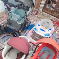 یک پکیج کالسکه   روروئک.  کیسه خواب.  نی نی لای
