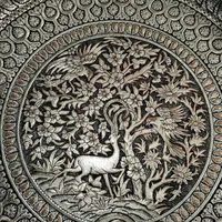 سینی قلمکاری مسی قدیمی