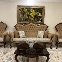 فروش فوری مبل و میز ناهار خوری تمام چوب راش