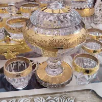 سرویس کریستال پذیرای اصل بوهمیاطلاکوب نصف قیمت باز|ظروف سرو و پذیرایی|تهران, ایوانک|دیوار