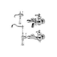 ست ۶ پارچه شیرالات کروم و طلایی مات با علم شیپوری|مصالح و تجهیزات ساختمان|تبریز, |دیوار