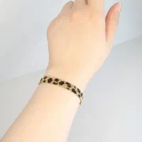 دستبند میوکی دست‌ساز طرح پلنگی (برند میوکی ژاپن)