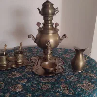 سماور آتیشی برنجی ( سرویس کامل)|کلکسیون اشیاء عتیقه|اصفهان, خواجو|دیوار