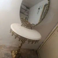 آینه و میز  برنجی|بوفه، ویترین، کنسول|همدان, |دیوار