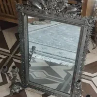 آینه شمعدان برنز نقره ای 70در45