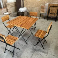 میز و صندلی تاشو چوب ترمو  وود درجه ۱  تولیدی