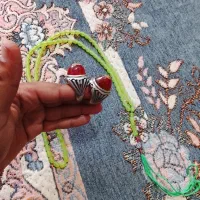 یک جفت انگشتر عقیق سه پوست تسبی شاه مقصود