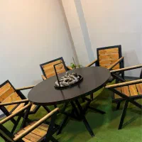 میز باغی میز گرد میز فلزی