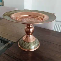 شیرینی خوری مس و خاتم دو عدد با جعبه.صنایع دستی