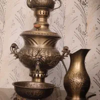 دوعدد  سماور برنج و شرابخوری برنج با قیمت مناسب