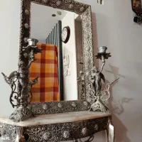 آینه شمعدان نگین دار برنجی