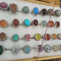 انگشتر نقره عقیق شجر فیروزه یاقوت|جواهرات|ارومیه, |دیوار