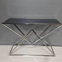 میز آرایش کنسول فلزی طرح استیل لاکچری هرمی|بوفه، ویترین، کنسول|آفتاب, |دیوار