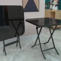 میز شیشه‌ای 4 نفره تاشو/نگین